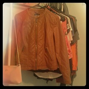 A brown leather jacket.